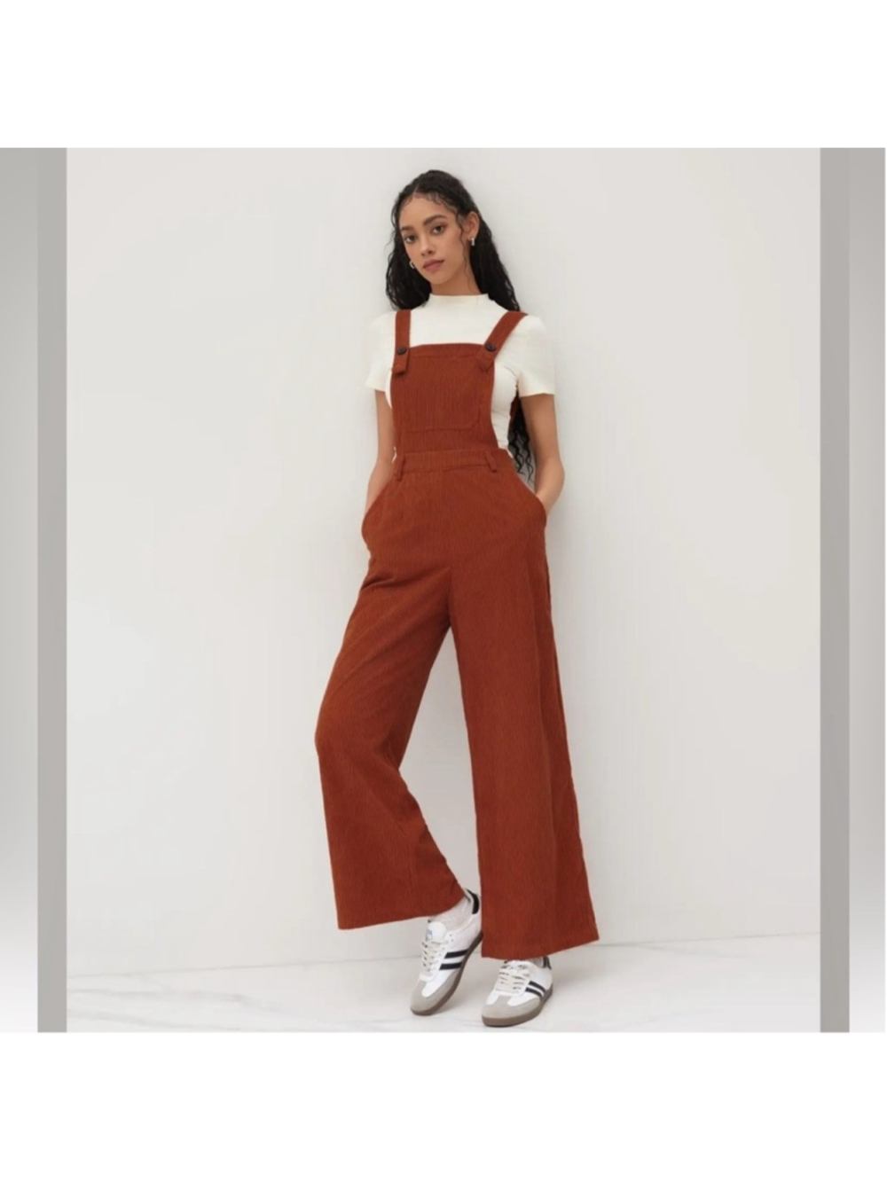 Cider CORDUROY WIDE LEG JUMPSUIT XS UY10-6